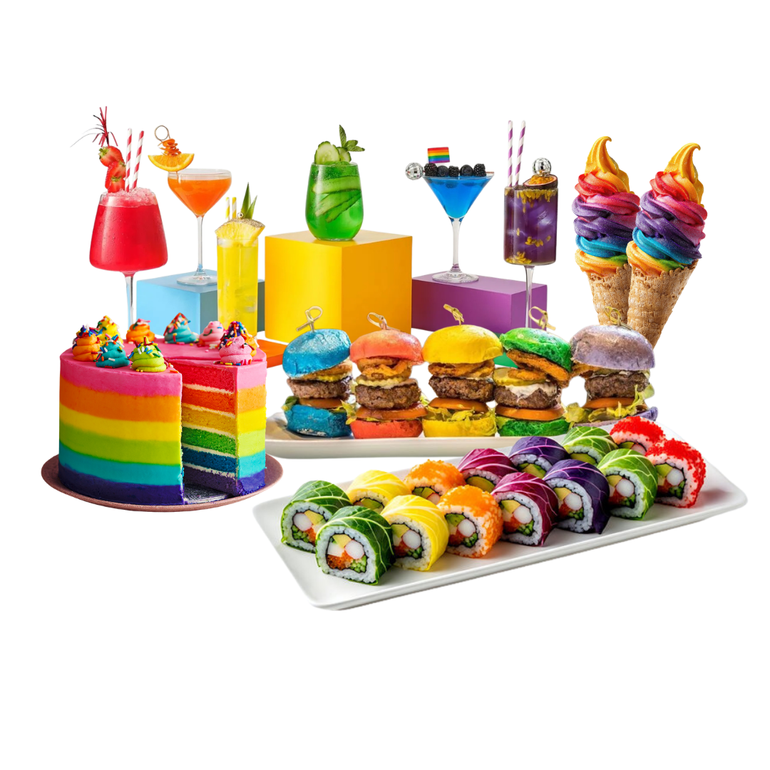 Colourful Pride Month catering spread